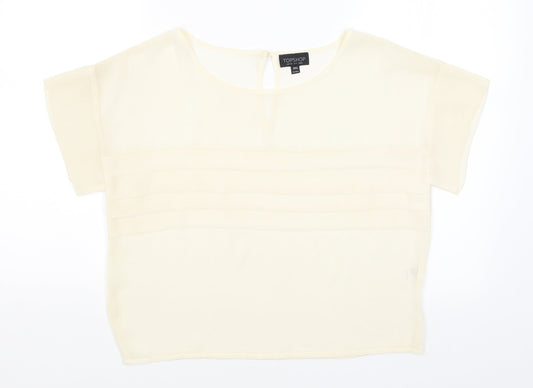 Womens UK Size 8 Topshop Ivory Basic Blouse