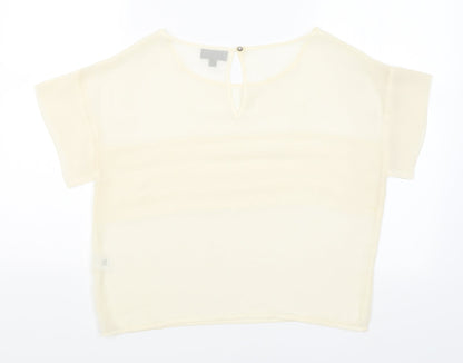 Womens UK Size 8 Topshop Ivory Basic Blouse