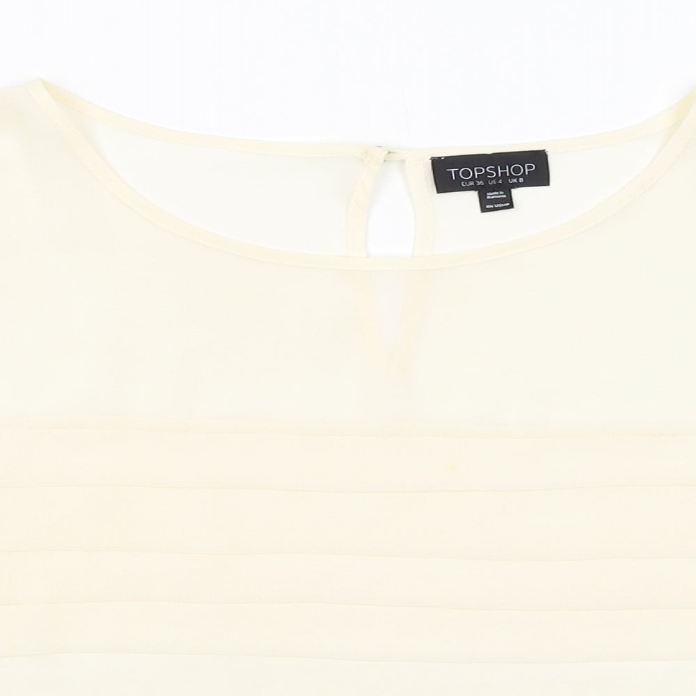 Womens UK Size 8 Topshop Ivory Basic Blouse
