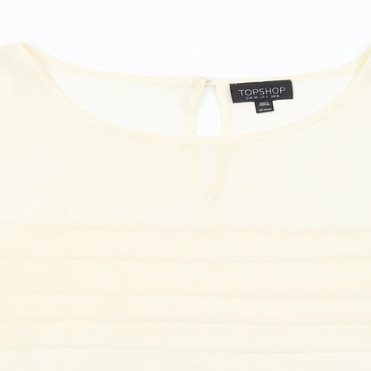 Womens UK Size 8 Topshop Ivory Basic Blouse