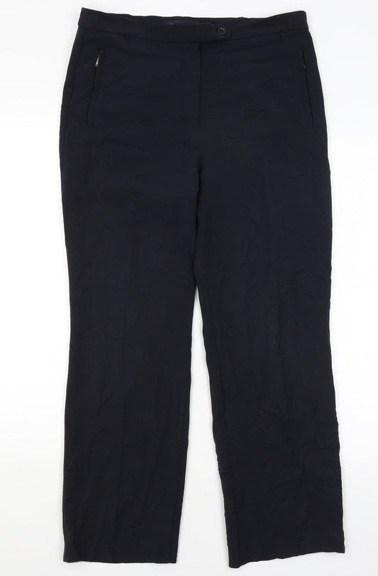 Womens UK Size 12 M&S Regular Fit  Blue Trousers
