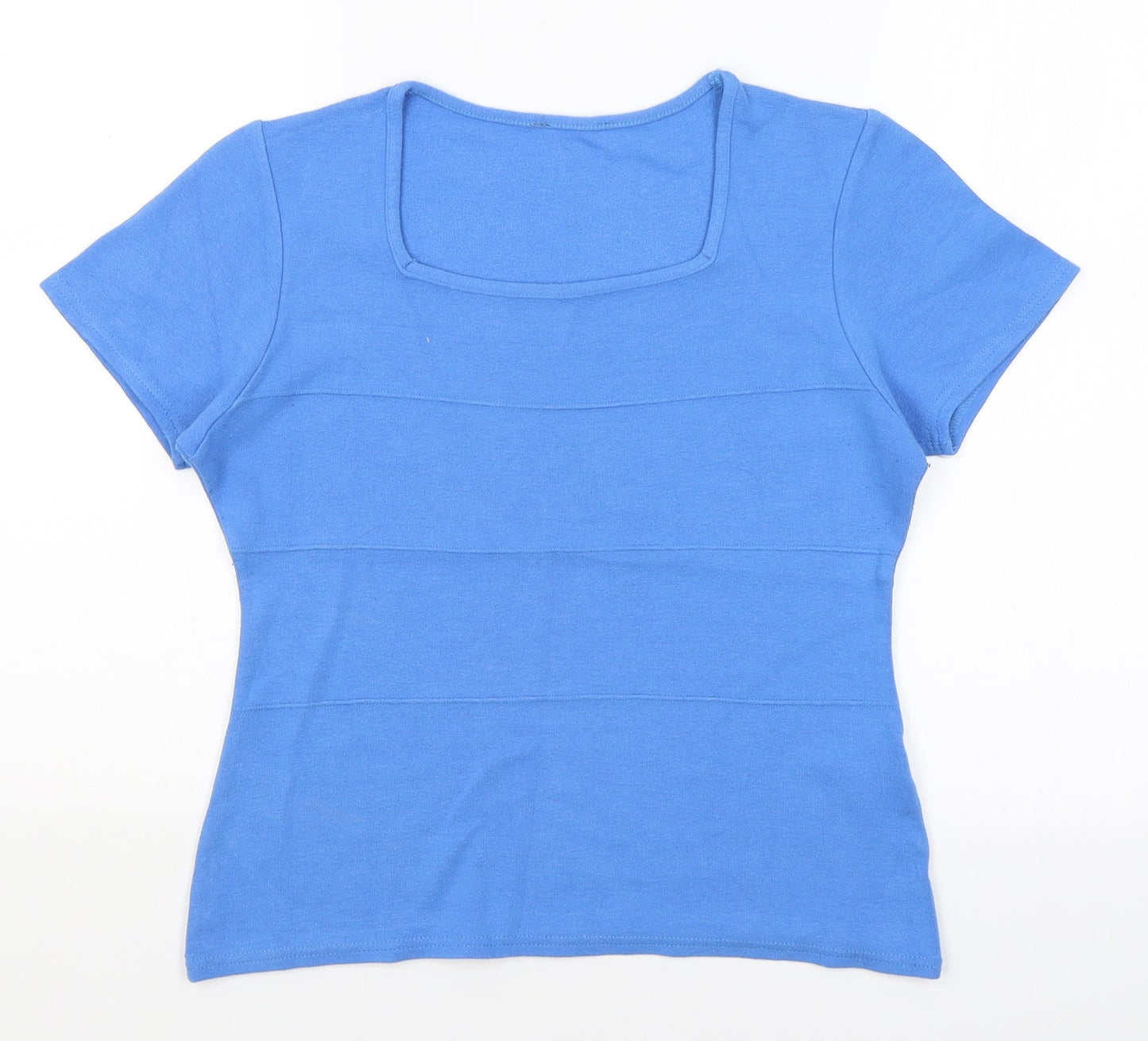 Womens UK Size S AMARANTO Blue Basic T-Shirt
