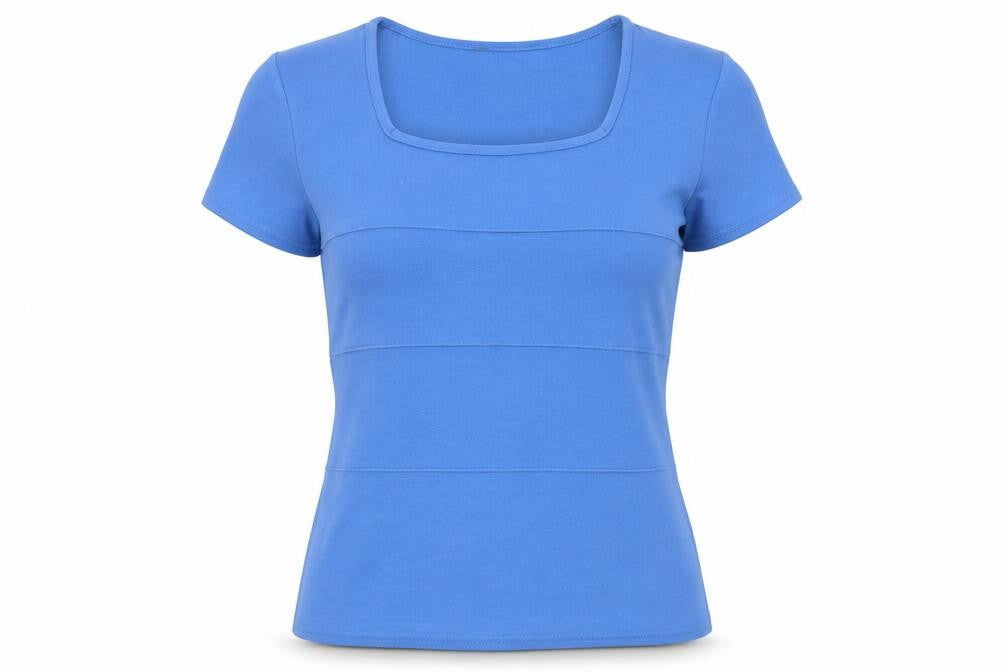 Womens UK Size S AMARANTO Blue Basic T-Shirt