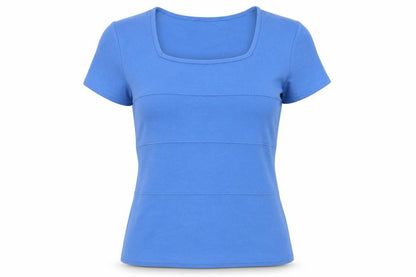 Womens UK Size S AMARANTO Blue Basic T-Shirt