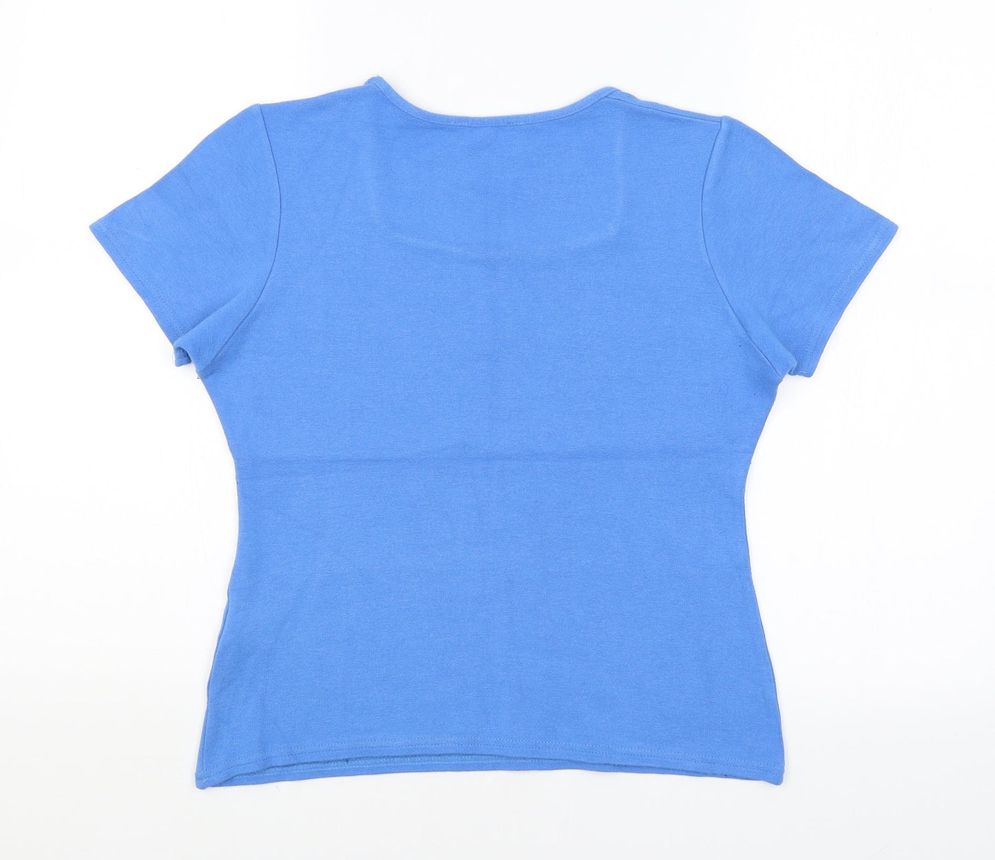 Womens UK Size S AMARANTO Blue Basic T-Shirt