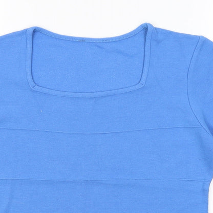 Womens UK Size S AMARANTO Blue Basic T-Shirt