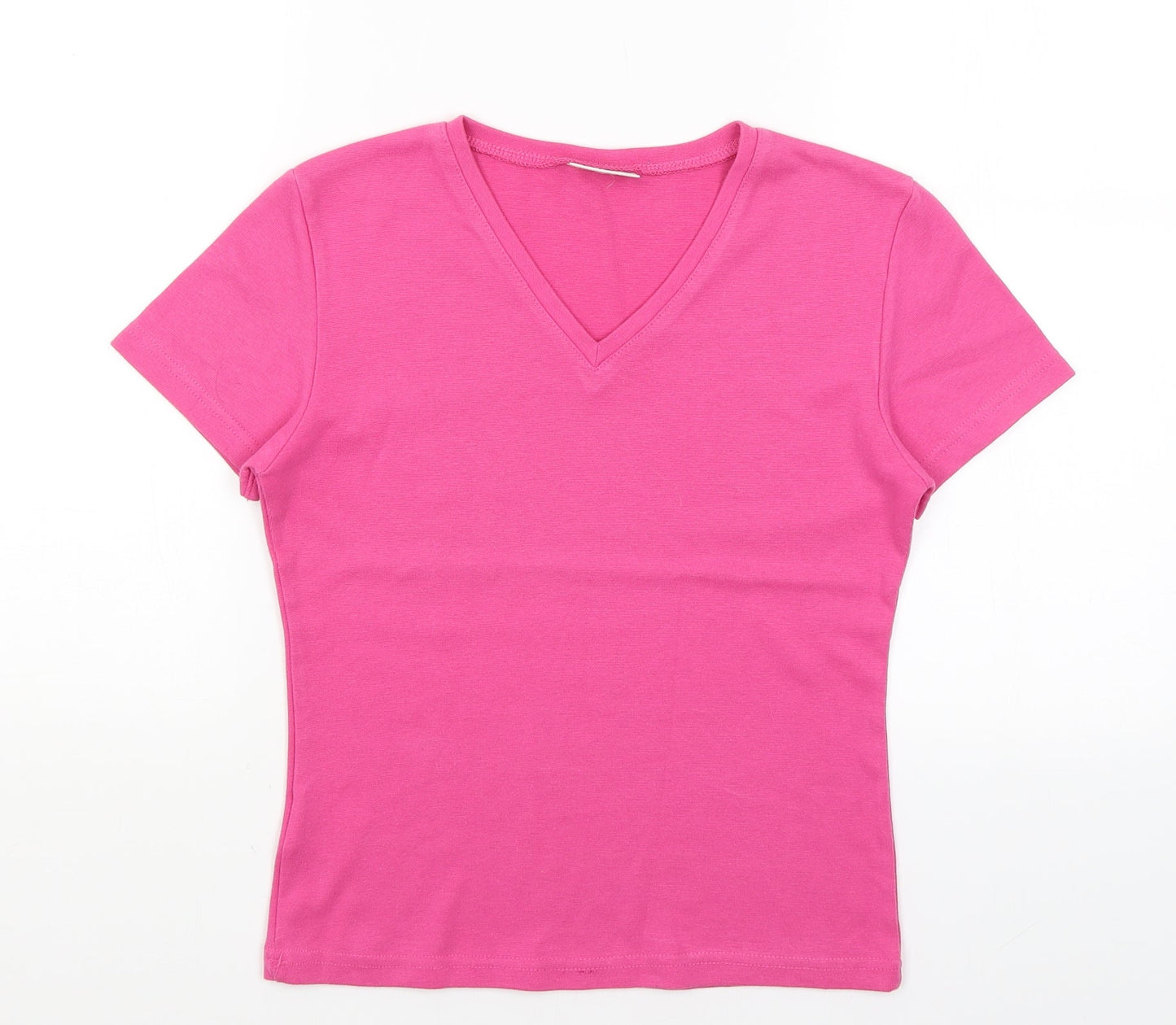 Womens UK Size S Joie De Vivre Pink Basic T-Shirt