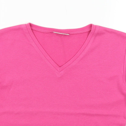 Womens UK Size S Joie De Vivre Pink Basic T-Shirt