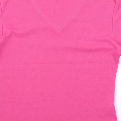 Womens UK Size S Joie De Vivre Pink Basic T-Shirt