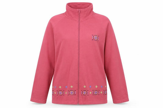 Womens UK Size 12 Classics Pink Full Zip Jumper