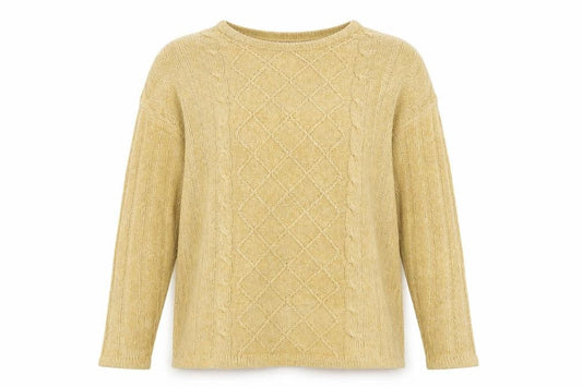 Womens UK Size S EWM Yellow Pullover Jumper