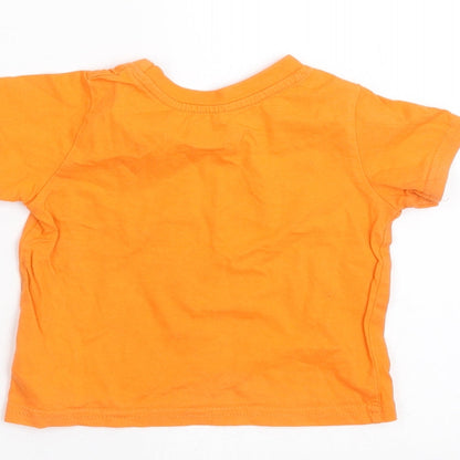 Primark Baby Orange   Basic T-Shirt Size 9-12 Months  - monster