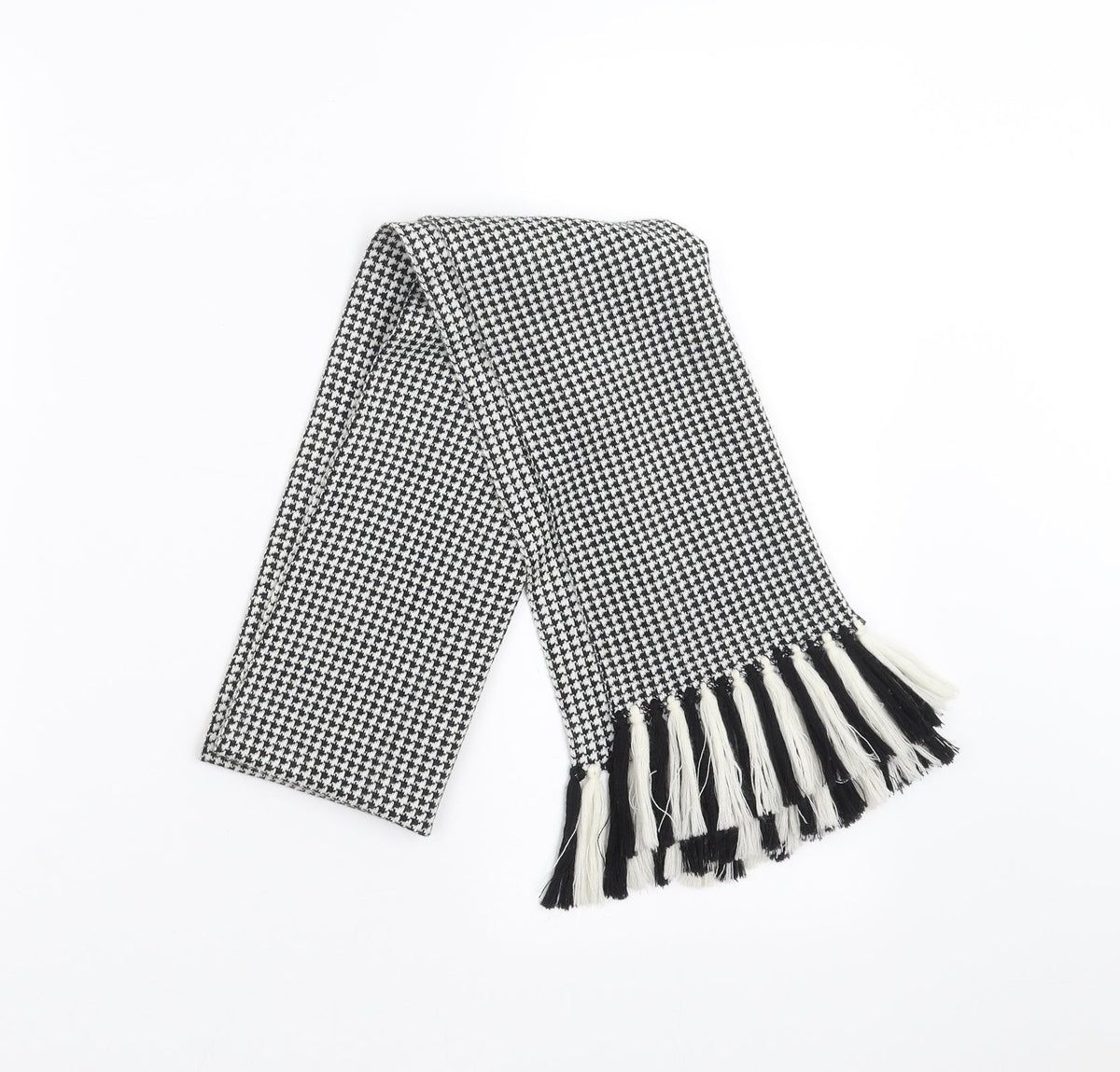 Preworn Womens Black Houndstooth   Scarf