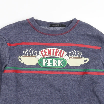 Primark Womens Blue   Pullover Sweatshirt Size 2XS  - cropped, friends