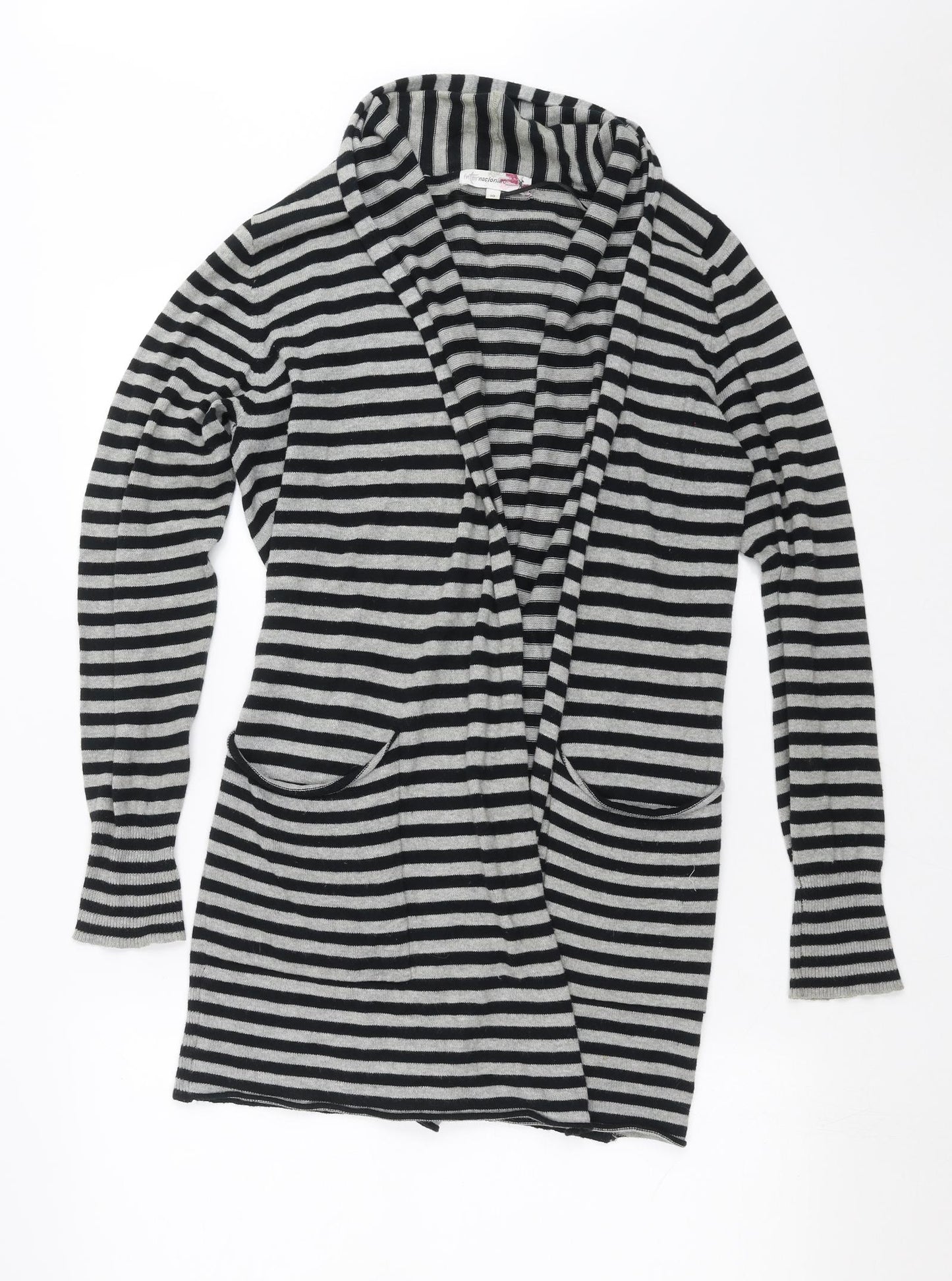 Womens UK Size 10 Internationale Black Cardigan Jumper
