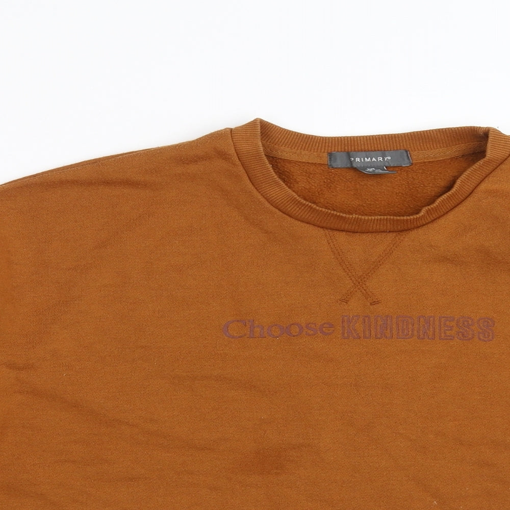 Primark Womens Brown   Pullover Sweatshirt Size 2XS  - choose kindness. cropped