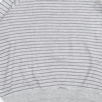 Preworn Mens Grey Striped Knit Pullover Jumper Size L