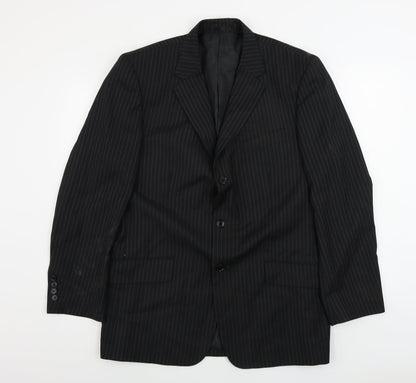 you Mens Black Striped  Jacket Blazer Size 42