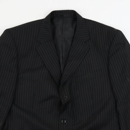 you Mens Black Striped  Jacket Blazer Size 42