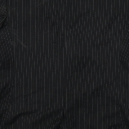 you Mens Black Striped  Jacket Blazer Size 42