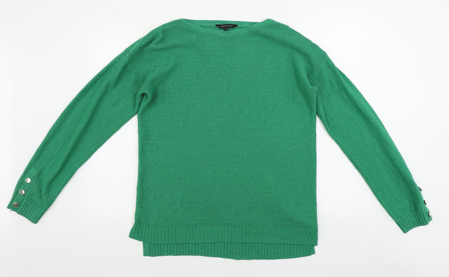 Womens UK Size M Peacocks Green Pullover Jumper