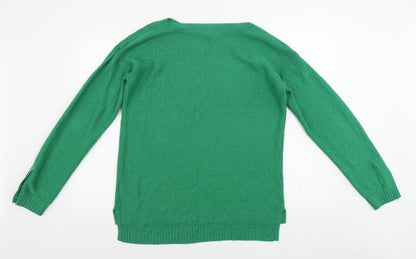 Womens UK Size M Peacocks Green Pullover Jumper