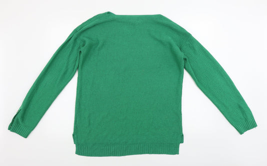 Womens UK Size M Peacocks Green Pullover Jumper