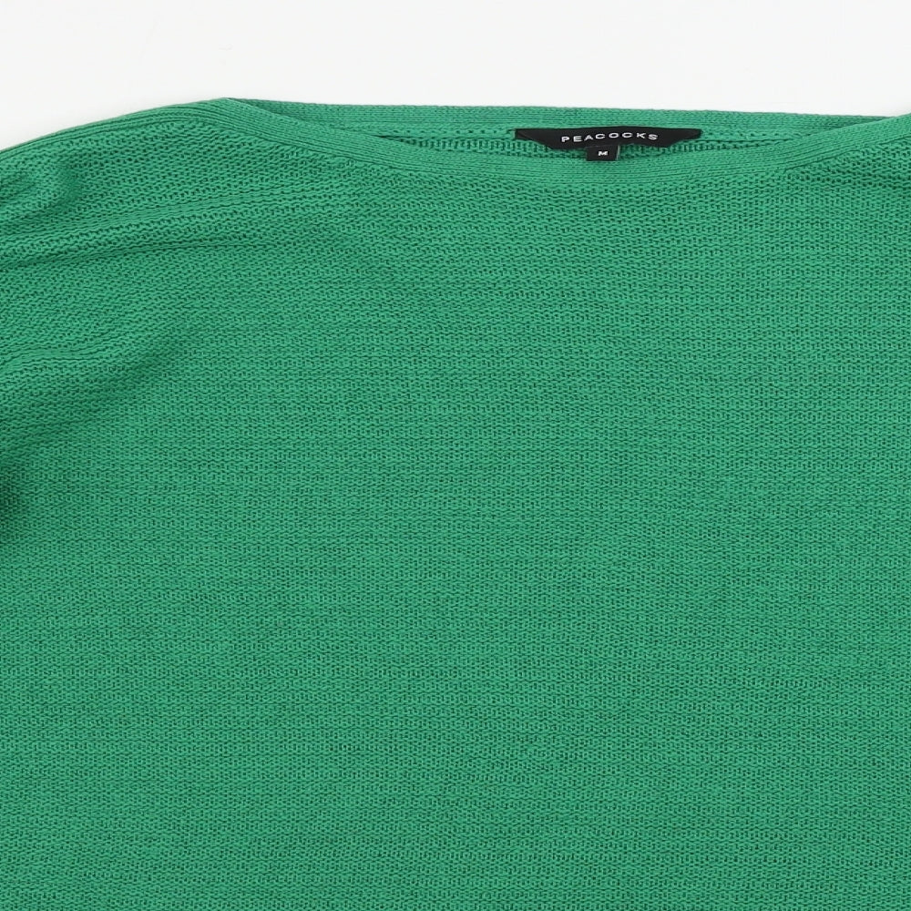 Womens UK Size M Peacocks Green Pullover Jumper