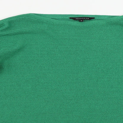 Womens UK Size M Peacocks Green Pullover Jumper