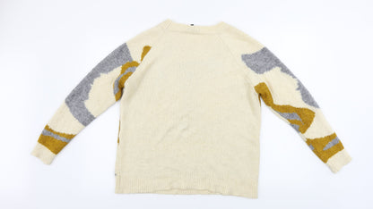 F&F  Womens Beige Geometric  Pullover Jumper Size 12