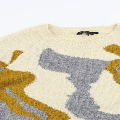 F&F  Womens Beige Geometric  Pullover Jumper Size 12