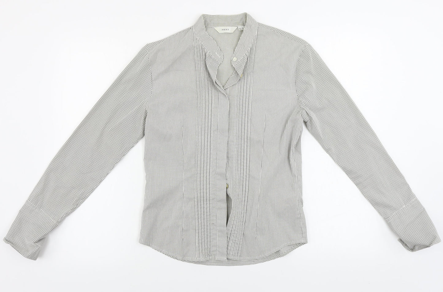 Womens UK Size 10 NEXT Grey Basic Button-Up