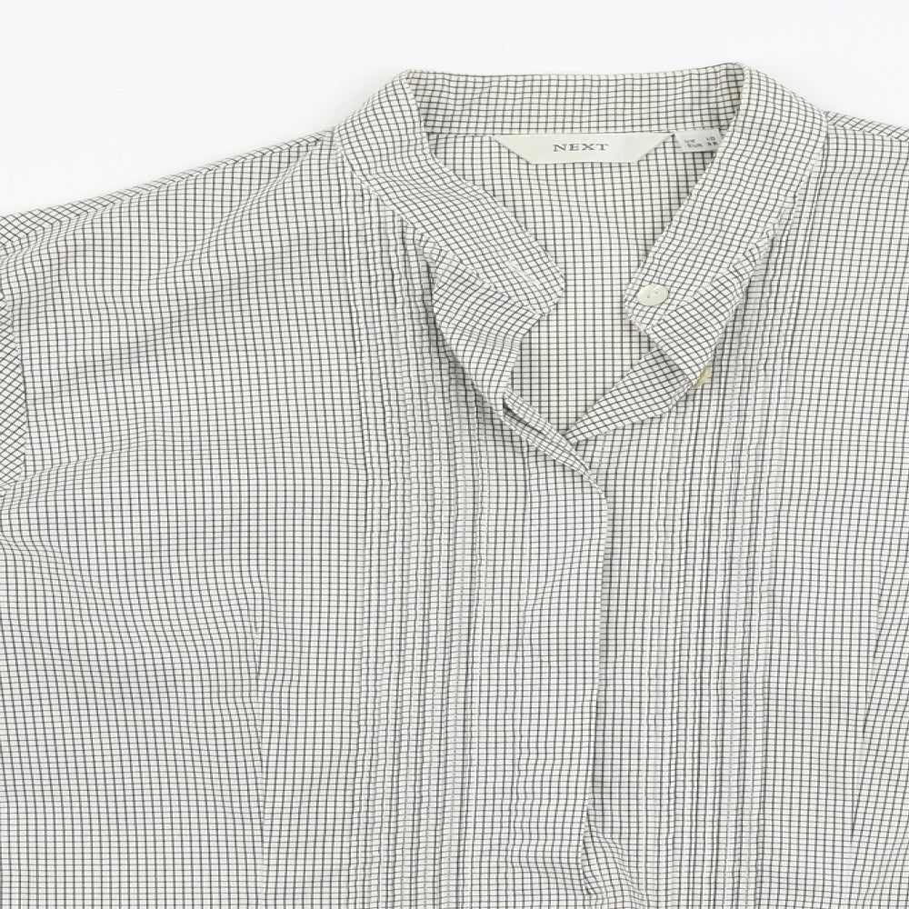 Womens UK Size 10 NEXT Grey Basic Button-Up