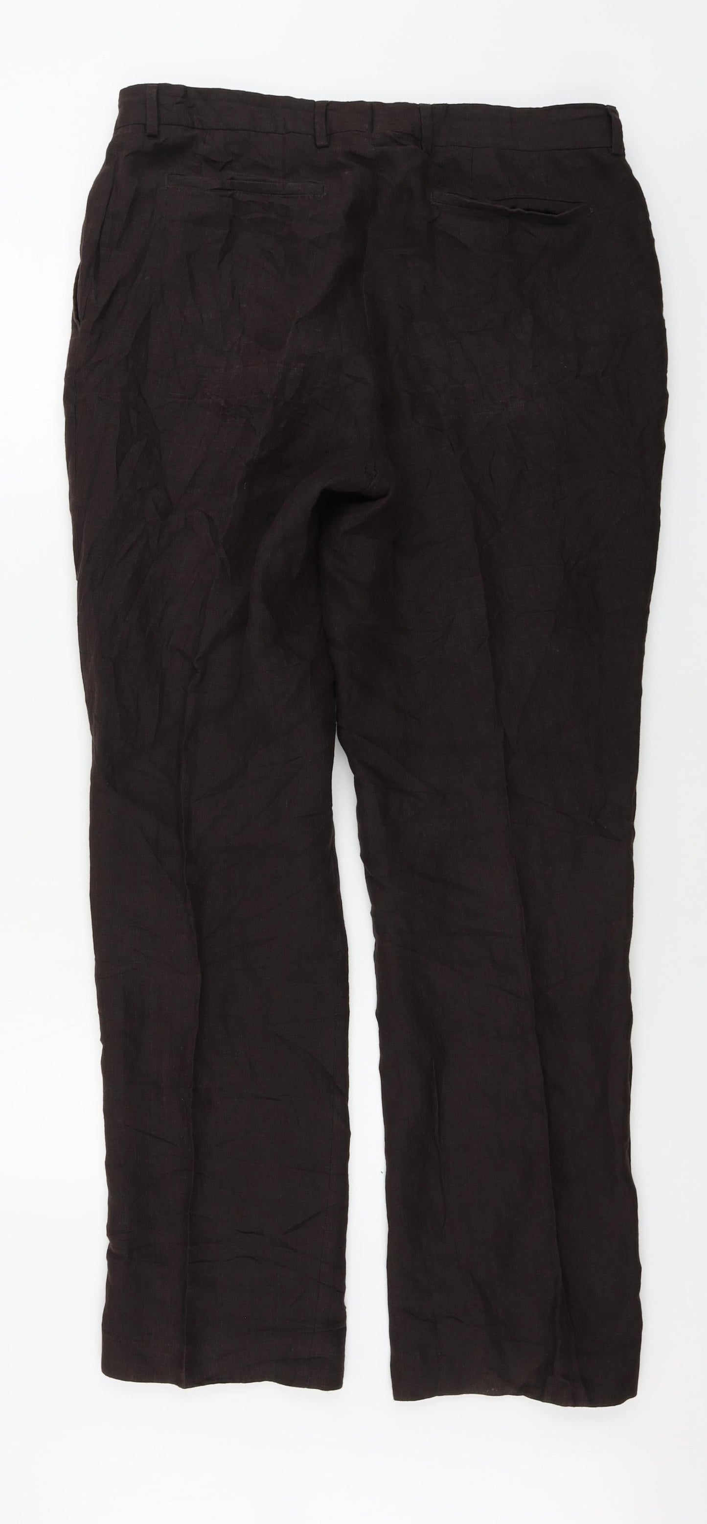 Womens UK Size 34 in Preworn Regular Fit  Brown Trousers