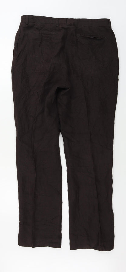 Womens UK Size 34 in Preworn Regular Fit  Brown Trousers