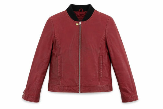 Front view of Falmer Heritage women’s red jacket coat, size M