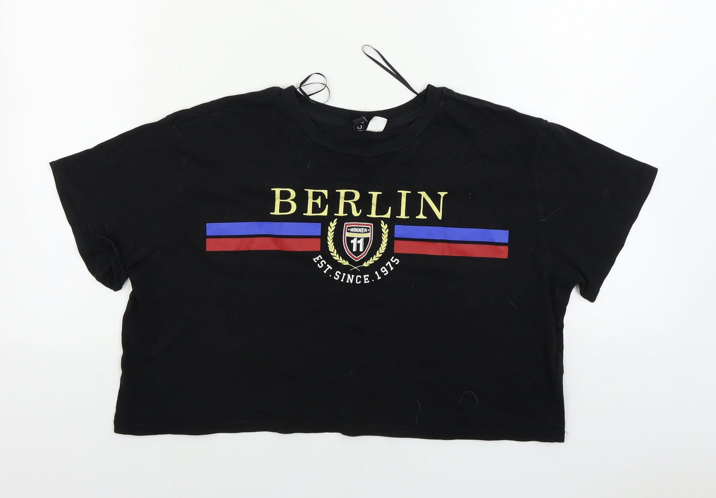 Womens UK Size L H&M Black Basic T-Shirt