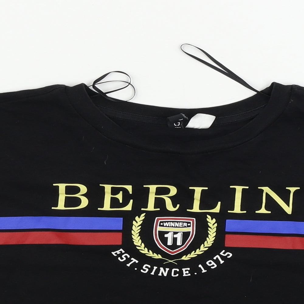 Womens UK Size L H&M Black Basic T-Shirt