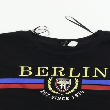 Womens UK Size L H&M Black Basic T-Shirt