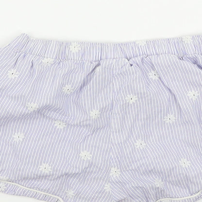 F&F  Womens Blue Floral  Sweat Shorts Size 6