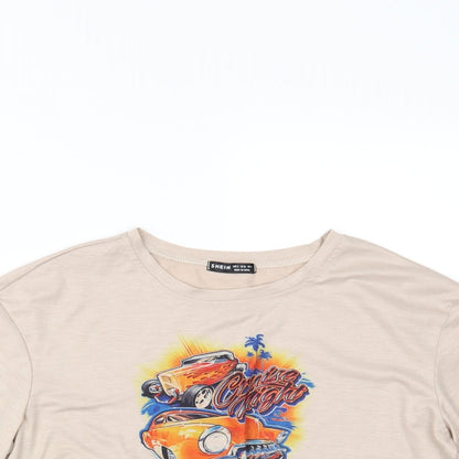 SheIn Womens Beige   Cropped T-Shirt Size S