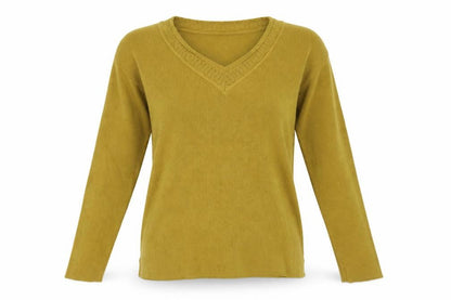 ANNE WEYBURN Womens Yellow   Pullover Jumper Size 12