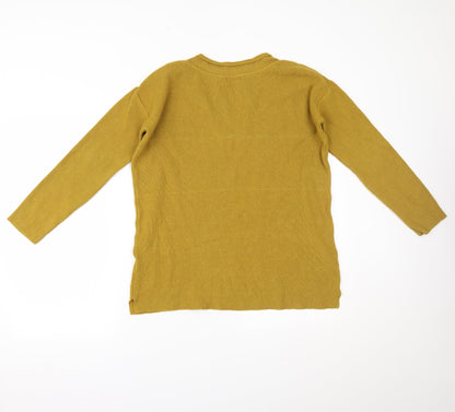 ANNE WEYBURN Womens Yellow   Pullover Jumper Size 12