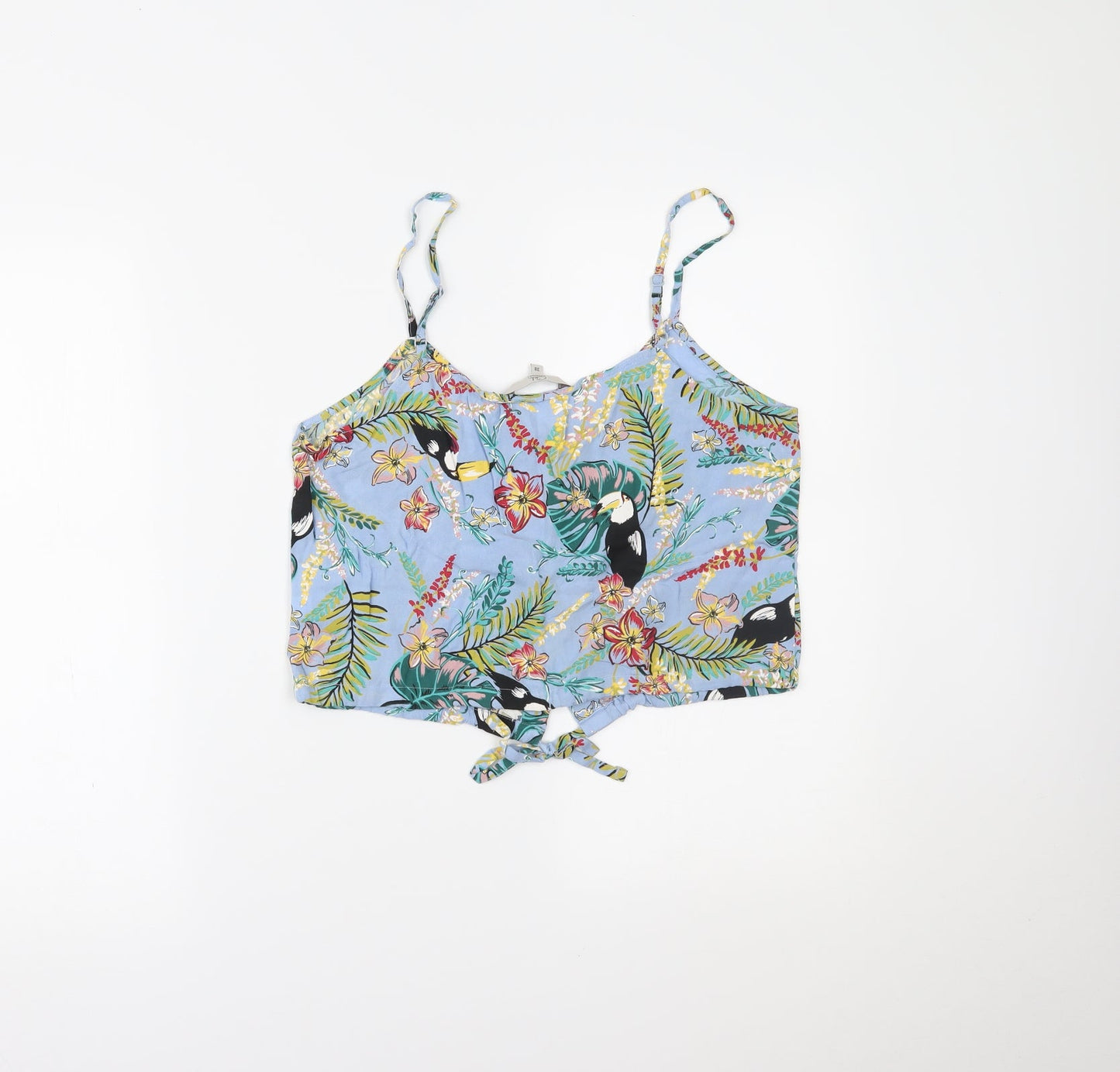 Clockhouse Womens Multicoloured Floral  Cropped Tank Size 10