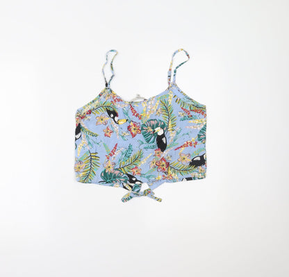 Clockhouse Womens Multicoloured Floral  Cropped Tank Size 10