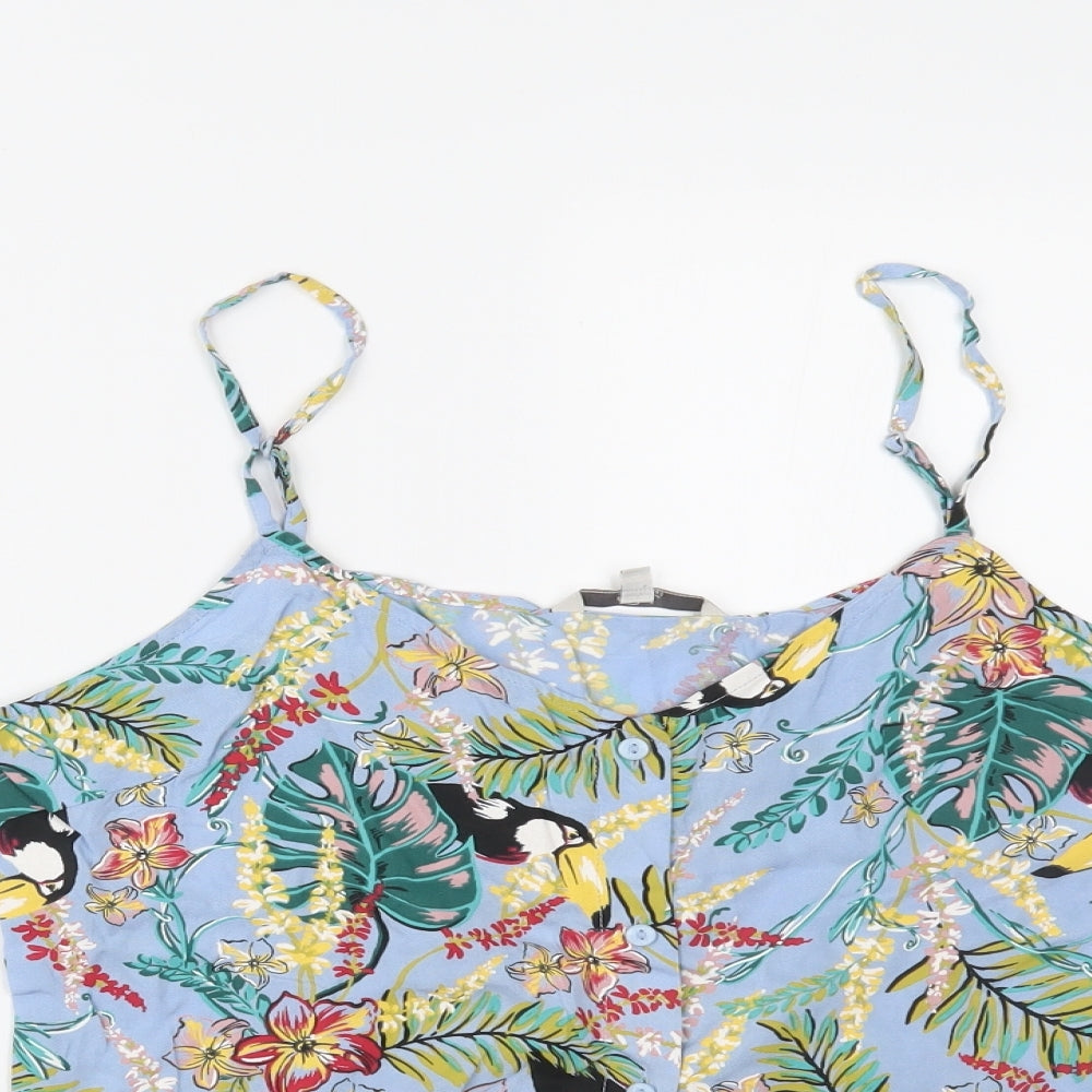 Clockhouse Womens Multicoloured Floral  Cropped Tank Size 10