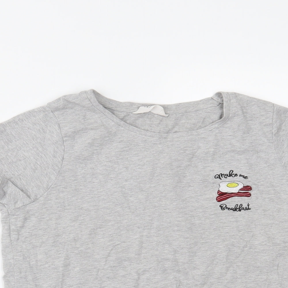 Womens UK Size 8 Boux Avenue Grey Basic T-Shirt