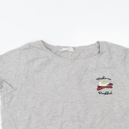 Womens UK Size 8 Boux Avenue Grey Basic T-Shirt