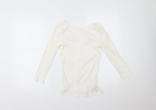 H&M Womens White   Basic Blouse Size S