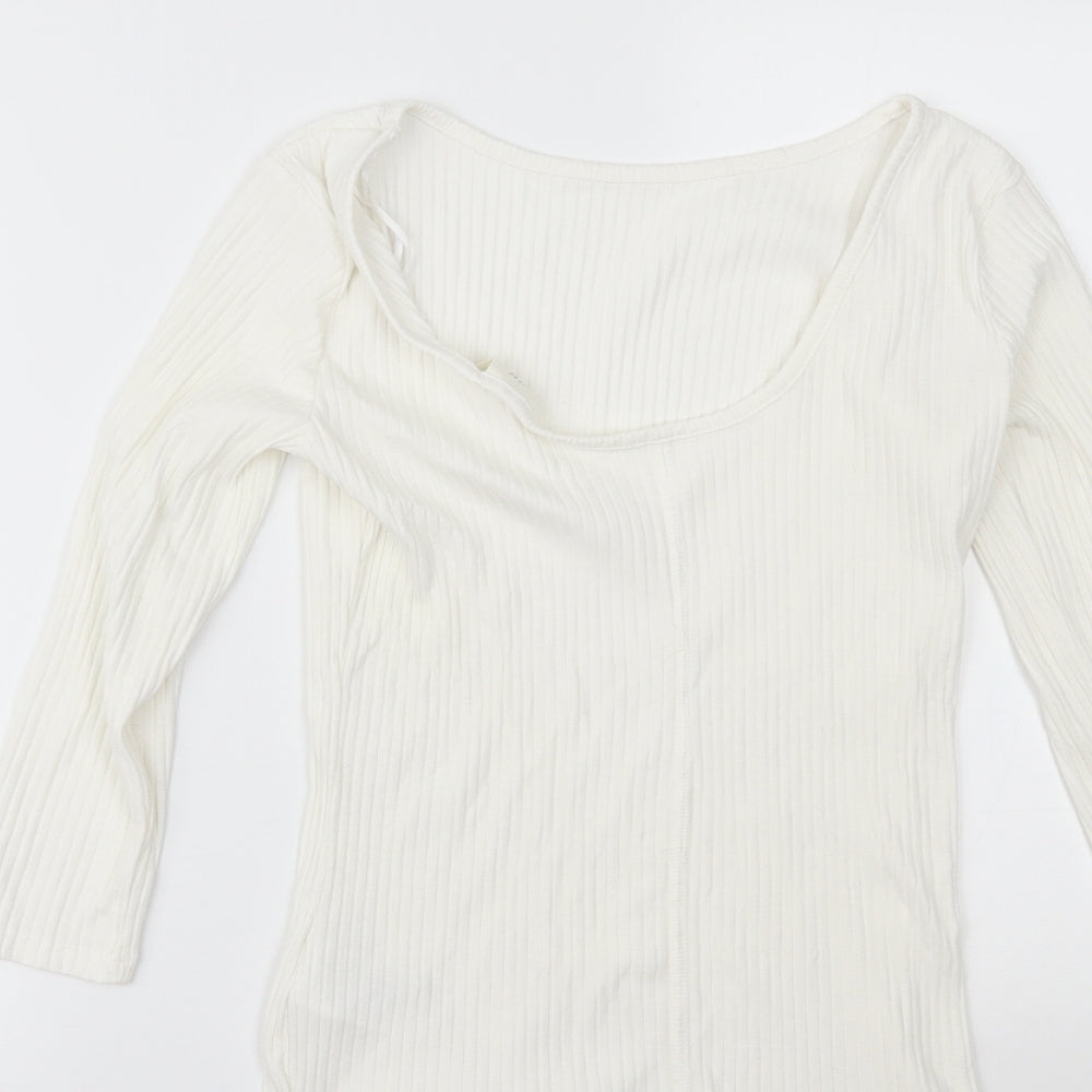 H&M Womens White   Basic Blouse Size S